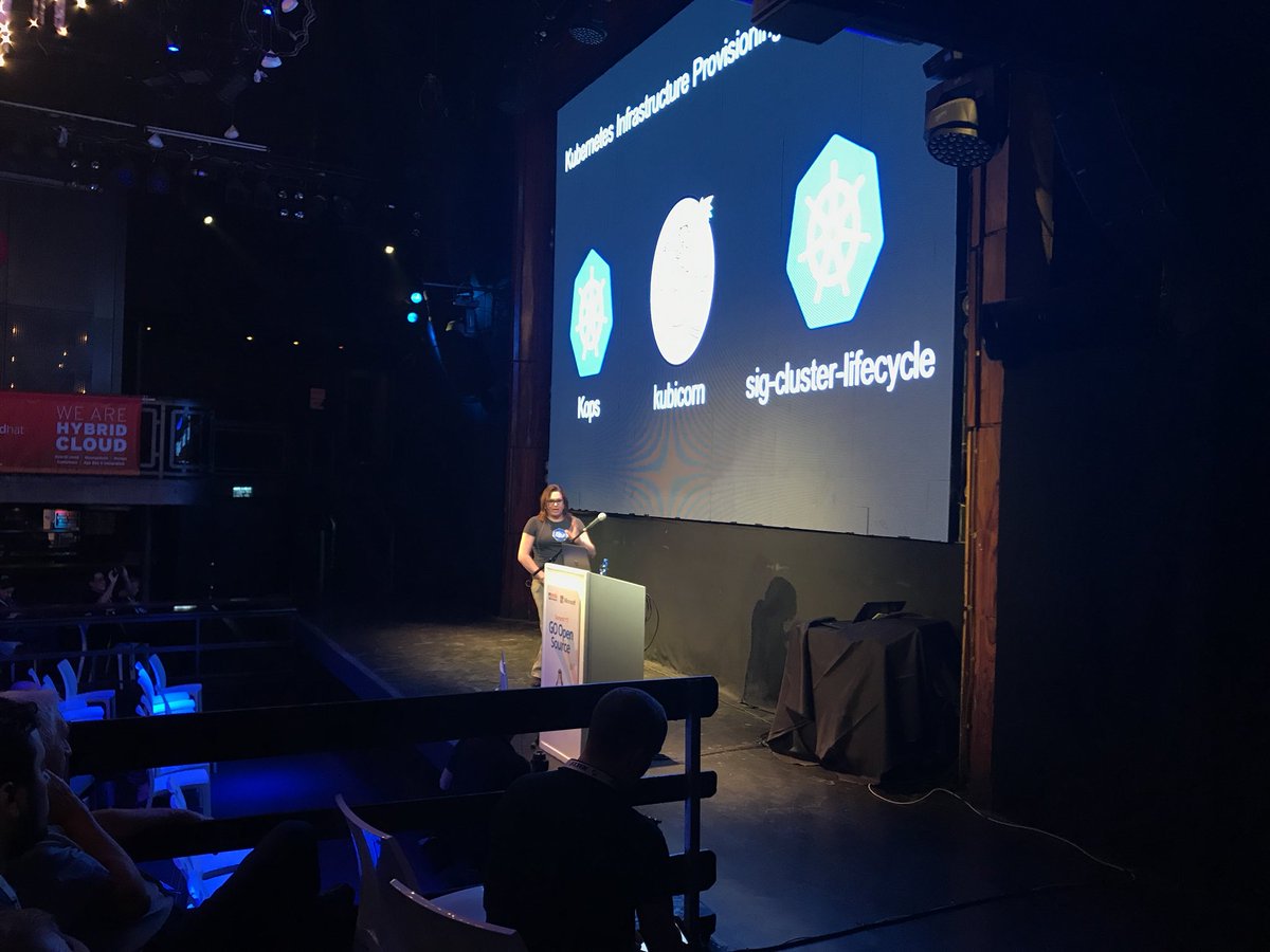 Nakashon's tweet photo. @Kris__Nova rocking the stage on #goopensource go #Kubernetes !! https://t.co/EvaqSBPxHa