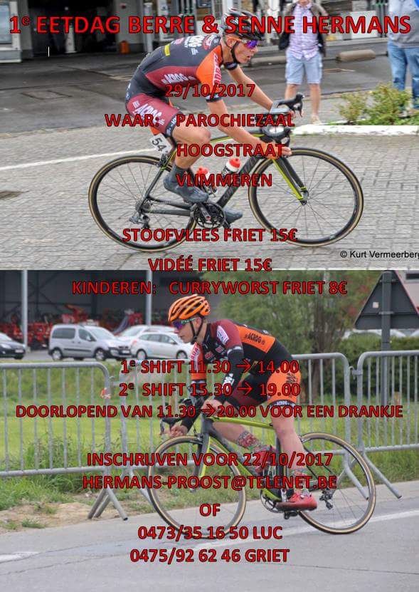 OnsJongIdee's tweet photo. Dit weekend benefiet voor deze twee jonge crossers uit Vlimmeren. Succes! #Veldrijden  #Vlimmeren #Jeugd #SenneHermans #BerreHermans https://t.co/PzvJniPbUK