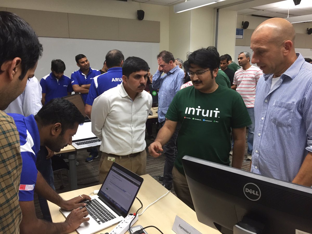 IntuitIN's tweet photo. Scenes from @IntuitIN #Innovation Gallery Walk with our awesome engineers who are obsessed with delivering awesome customer experiences! https://t.co/2FGqAZUkDn