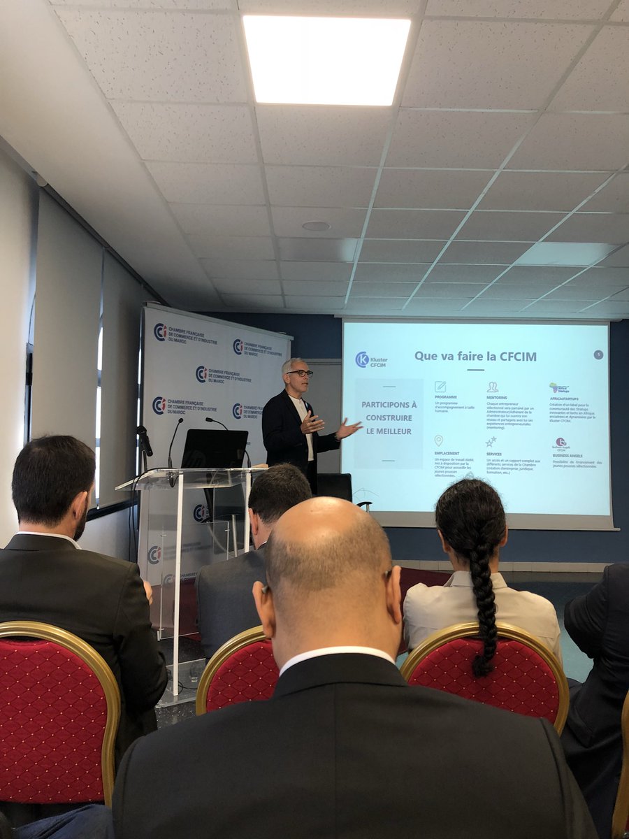 omdidech's tweet photo. Lancement de Kluster, programme d'accompagnement des startups de la CFCIM. @jeromemouthon, Président en présentation. #KlusterCFCIM #CFCIM https://t.co/HIOonCV7ex