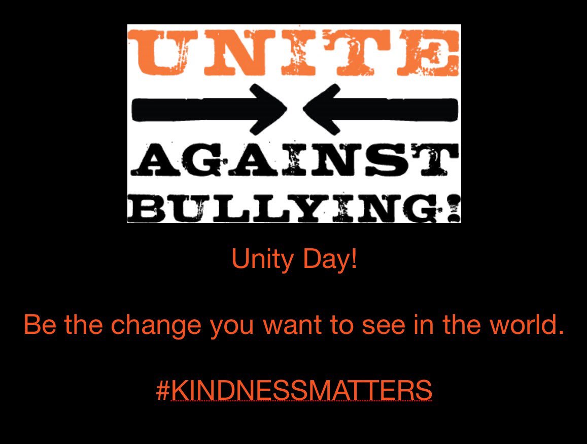 We are wearing orange today! Promoting kindness, acceptance &amp; inclusion on Unity Day and every day!