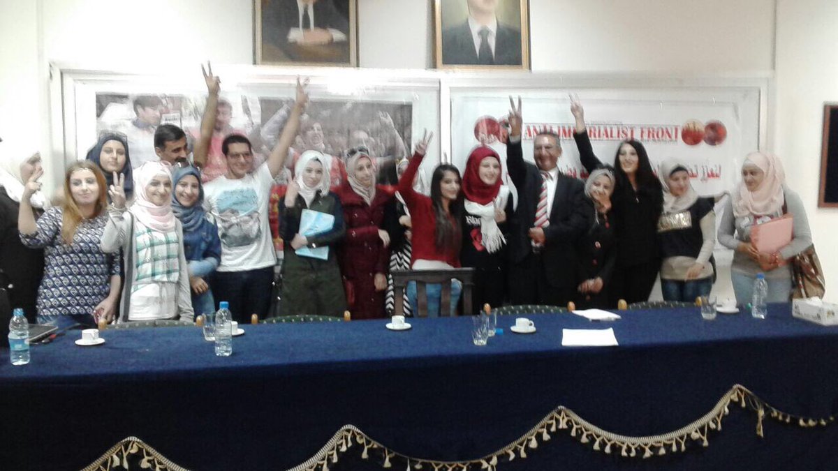 ersanblackboy's tweet photo. Suriye’de Sam universitesinde, bu sabah Nuriye-Semih ve anti-emperyalizm konulu panel gerceklestirildi!#fosem #semihözakça #velisacilik https://t.co/sWuVcl2LMt
