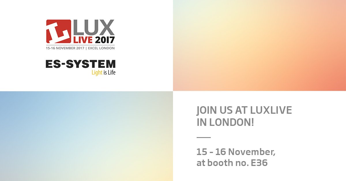 es_system_led's tweet photo. Meet us at @lux_live. Visit our booth E36 and see our #casambiready luminaires with #CIRCADIAN technology. #lighting #CIRCADIANRHYTHM #light https://t.co/TKWKOSlGoQ