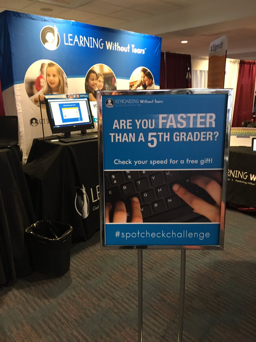 _BrianCMiller's tweet photo. Are you faster at typing than a 5th grader? Stop by booth 215 to find out! #spotcheckchallenge #MassCUE17 #keyboardingwithouttears https://t.co/jKIfZaGQec