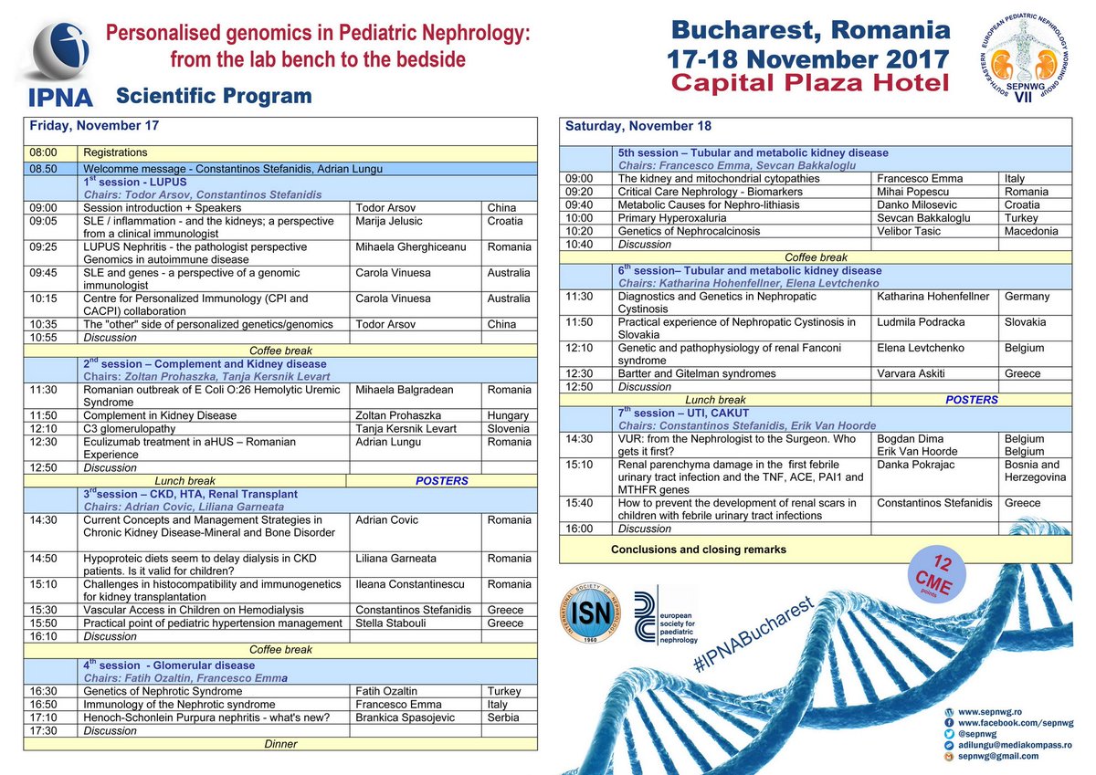adilungu's tweet photo. 12 CME credits for Bucharest Pediatric Nephrology Teaching Course
17-18 Nov 2017

#IPNABucharest
22 days to go
https://t.co/yycTHzGwG4 https://t.co/IW2xNgYjln