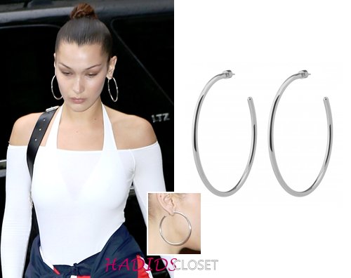 Bella Hadid wore @KithSet, <a href="/Nike/">Nike</a>, <a href="/atmtees/">ATM Collection</a> and @JFisherJewelry in NYC yesterday. Details on hadidscloset.com