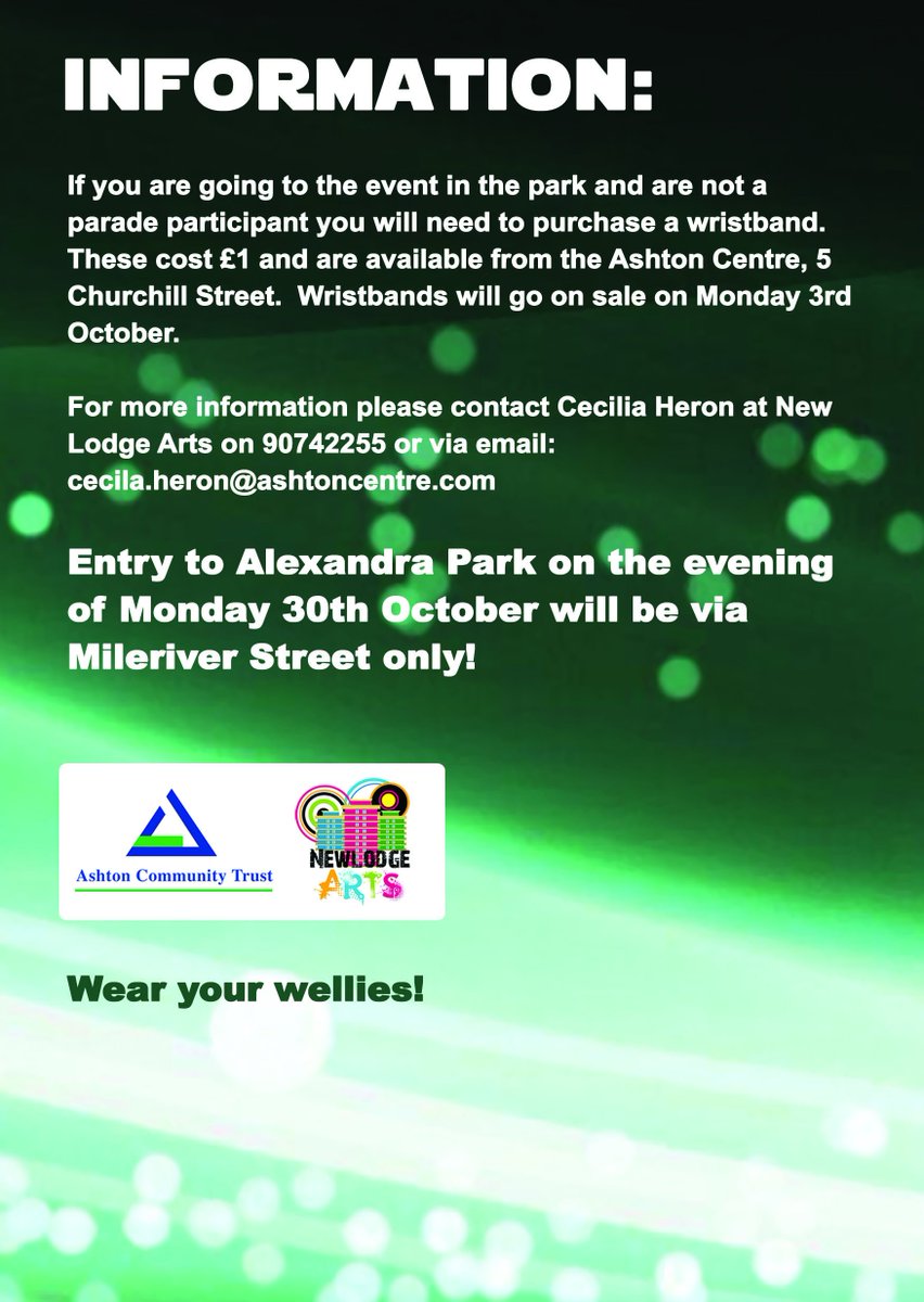 ashtoncommtrust's tweet image. Details about parade times, fireworks cinema &amp;amp; access points for North Belfast Lantern Parade in Alexandra Park here bit.ly/2zBZKxm
