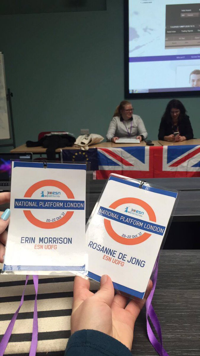 esn_uofg's tweet photo. Our board members Rosanne and Erin took part in the ESN National Platform in London this weekend! https://t.co/M5ObbC0Zih