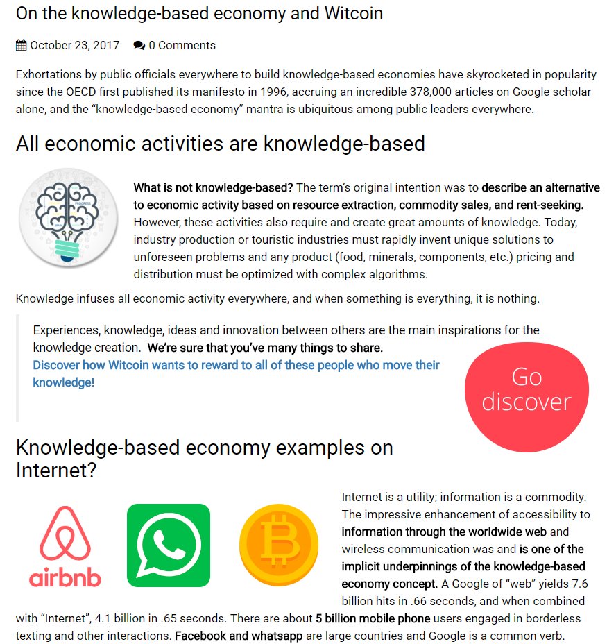 witcoin_io's tweet photo. ➡️🆕We want to share with you our last post "Knowledge-based economy" we talk about the concept &amp; some cases https://t.co/maIfZsRyDb #Crypto https://t.co/cHRCrxgEEZ