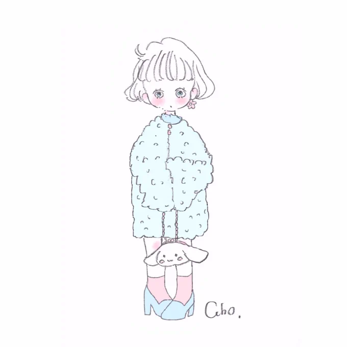サンリオさん冬仕様描いた?
もふもふコートかわいい 