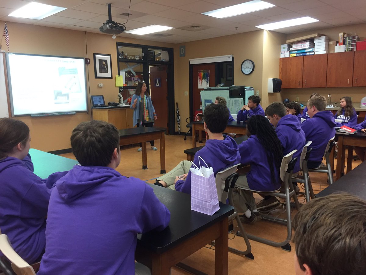 wteffe's tweet photo. Thank you @jgezold for speaking to @esksaints 8th grade about Tennessine this morning. She even brought us isotope @mmschocolate #element117 https://t.co/vA8BGPDeT2