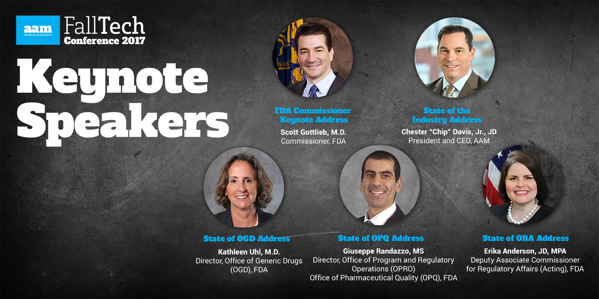 AccessibleMeds's tweet photo. Join FDA Commissioner @SGottliebFDA and other FDA & #generic industry experts on Nov 6-8 #FallTech17 https://t.co/9SOFBTC4Iy https://t.co/KTiD201bFD