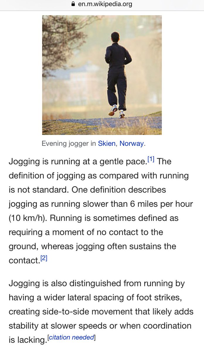 When does #jogging become #running? At 6mph apparently..