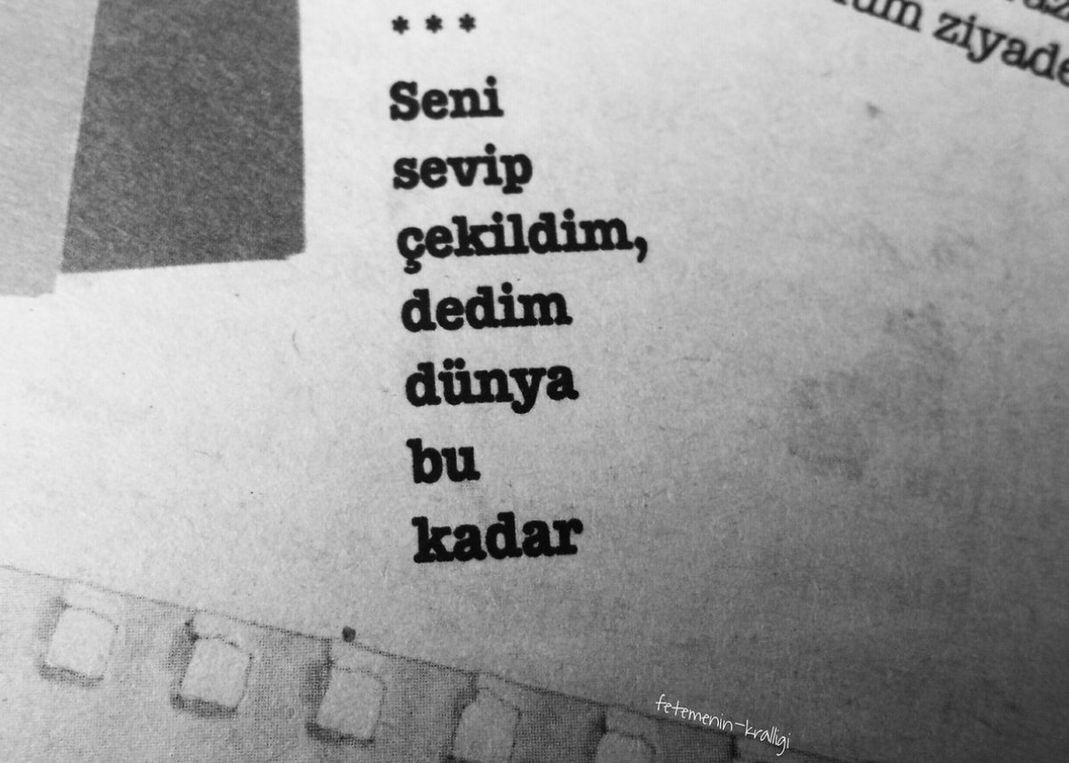 Seni
sevip
çekildim,
