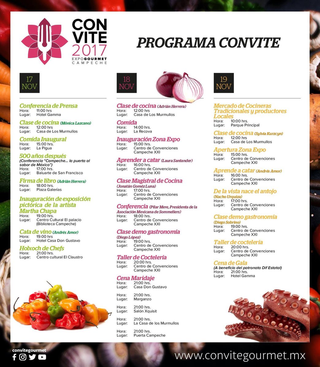 LaFadelaFu's tweet photo. Si aún conoce @campeche el festival @ConviteGourmet es un delicioso pretexto para hacerlo este 17, 18 y 19 de noviembre. Cheque el programa👇 https://t.co/Vtkol0qx7D