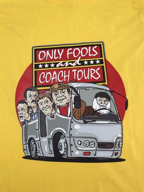 CrystalPrint_'s tweet photo. T shirt printing by Crystal Print with a Only Fools and Coach Tours design! #print #onlyfools #tshirt #printing #Essex https://t.co/SNJjQAUg43