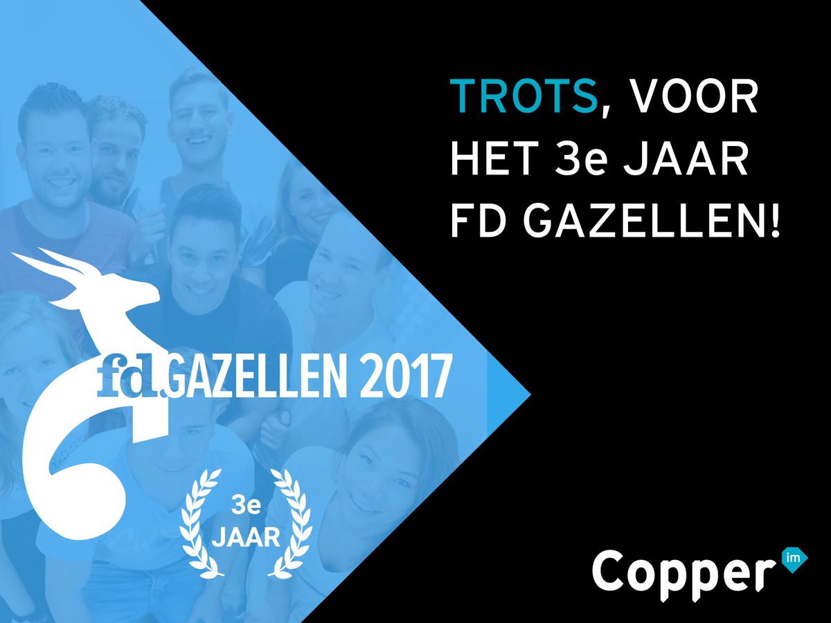 JonathanOpdam's tweet photo. Yes! Voor het derde jaar op rij één van de snelst groeiende bedrijven van Nederland. We horen bij de #FDGazellen 2017! https://t.co/hUcMtyM27d