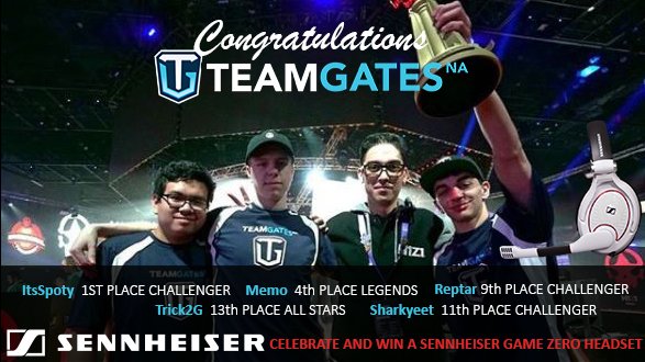 TeamGatesNA's tweet photo. Congratz to our Team &amp; sponsor @SennheiserGamer winners in #H1Z1Invitational. Celebrate with us and WIN a Game Zero https://t.co/5foMlKjqme https://t.co/NJL6RsKbnu