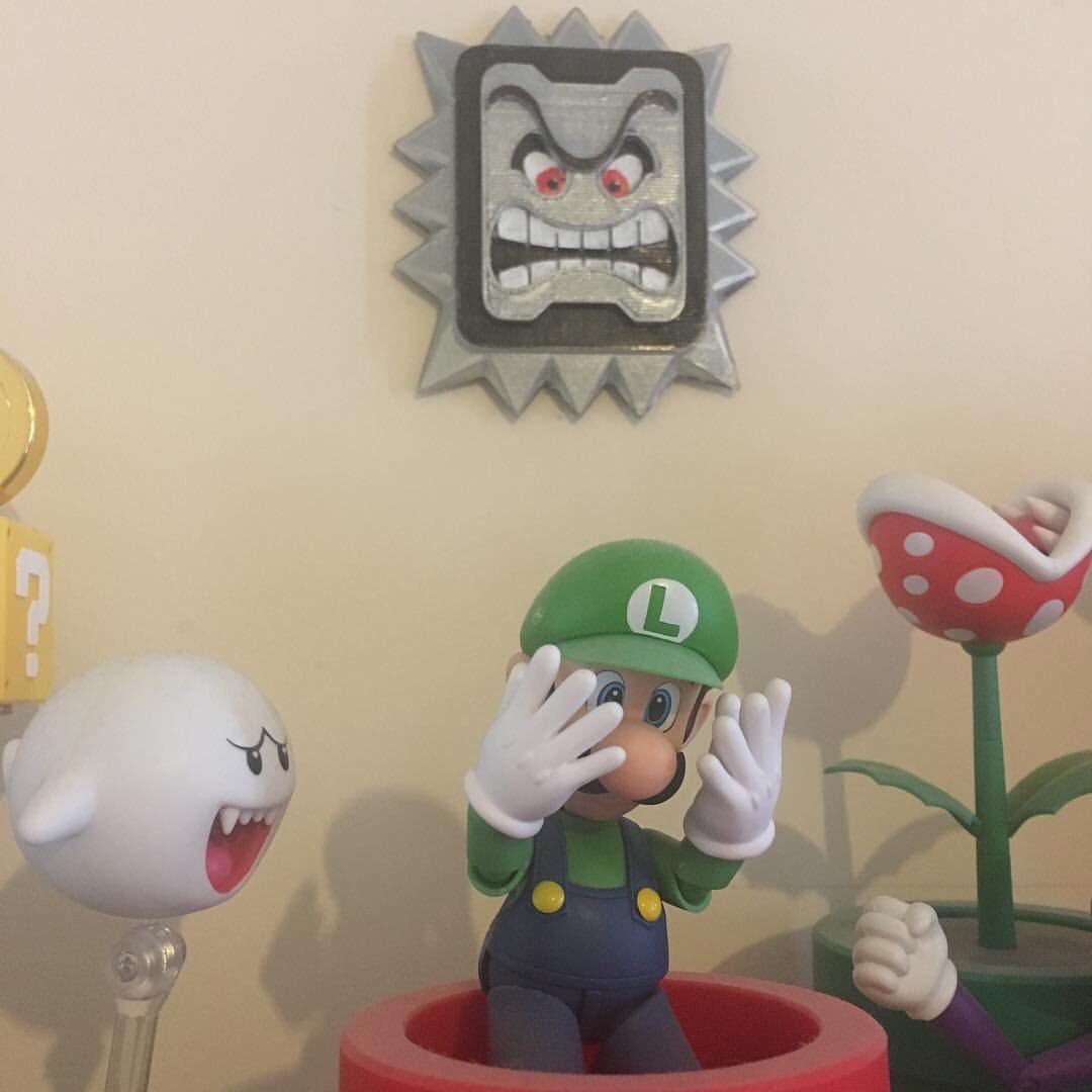 NewGamePlusUltr's tweet image. Added to a diorama of #figuarts with a #3Dprinted #thwomp - pray for Luigi