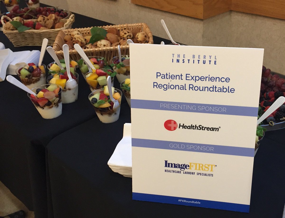 BerylInstitute's tweet photo. Thank you to today's #PXRoundtable presenting sponsor @HealthStream and gold sponsor @Image1stHCLinen for supporting the #ptexp movement https://t.co/fGXy5X3cLS