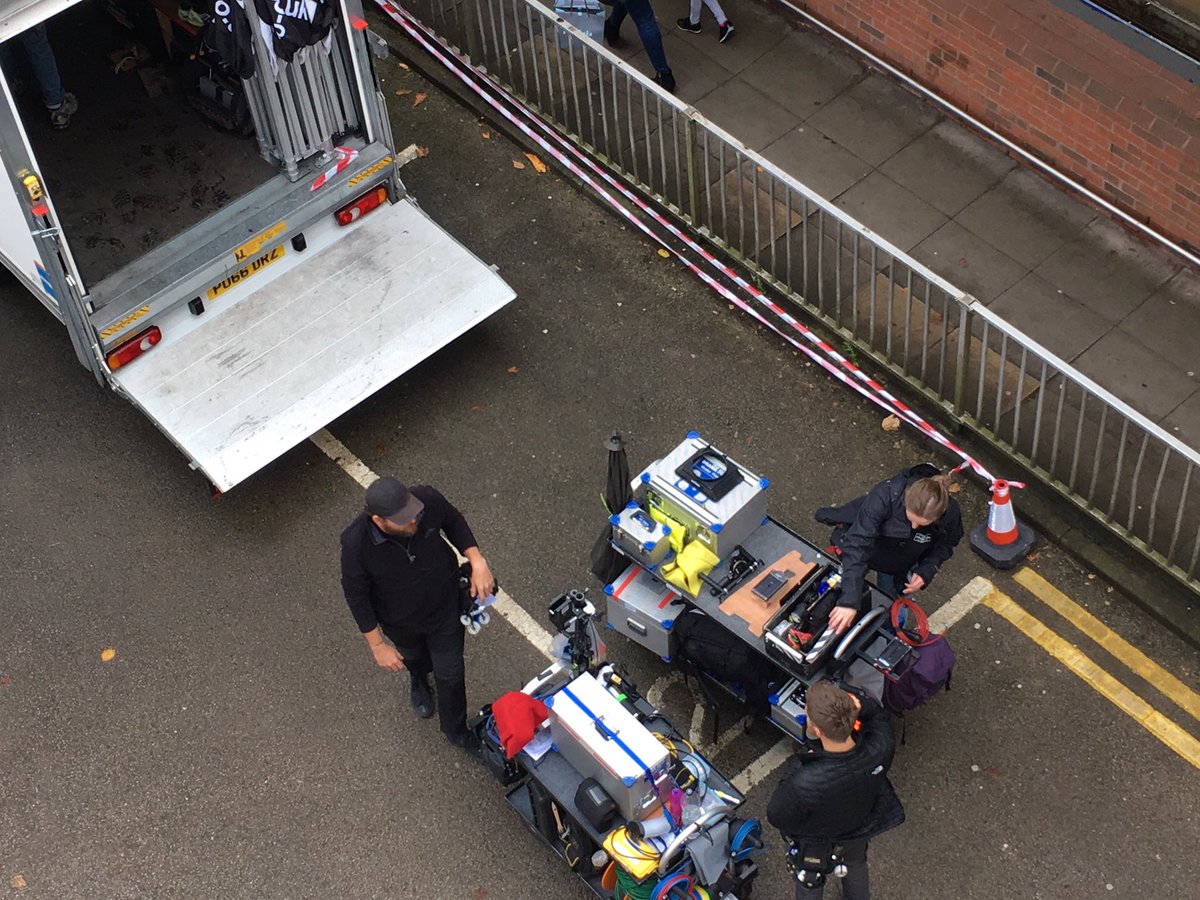 LMaccountants's tweet photo. Our car park has become the  @cbbc makeshift backlot #wherethemagichappens https://t.co/b7rTBPUveP