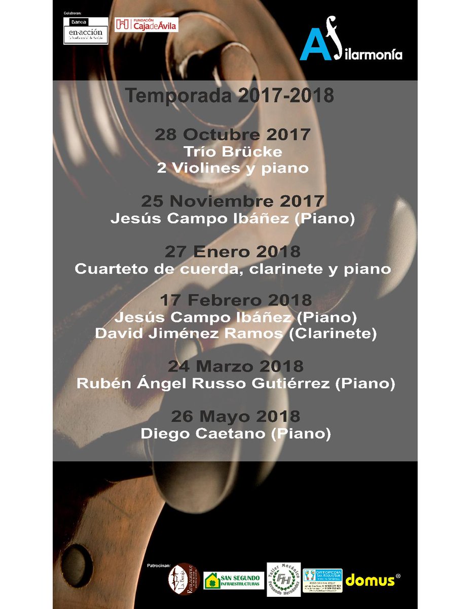 DavidJRamos's tweet photo. Estudiante? parado?  para TI la temporada de música de  Filarmonía (6 conciertos) te cuesta 5 EUROS! :-) más info filarmonía.avila@gmail.com https://t.co/iCXJlLcIVm
