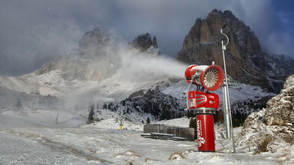 mydolomiti's tweet photo. #cold temperatures allow us to get ready for the #winter in the #Dolomites
#snow #winter #dolomitisuperski #passosella #winteriscoming https://t.co/EQj3ZoH0LU