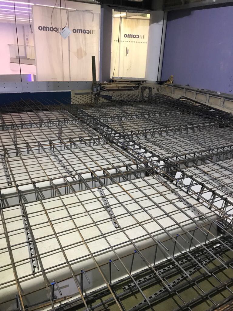LDDSgroup's tweet photo. 1 of 3. Drill &amp; burst 2 remove R/C beam, install temporary decking installation. install new rebar 4 concrete pour LDD, Teamwork 👏 @ziggyLDD https://t.co/AmwxrsxFg5