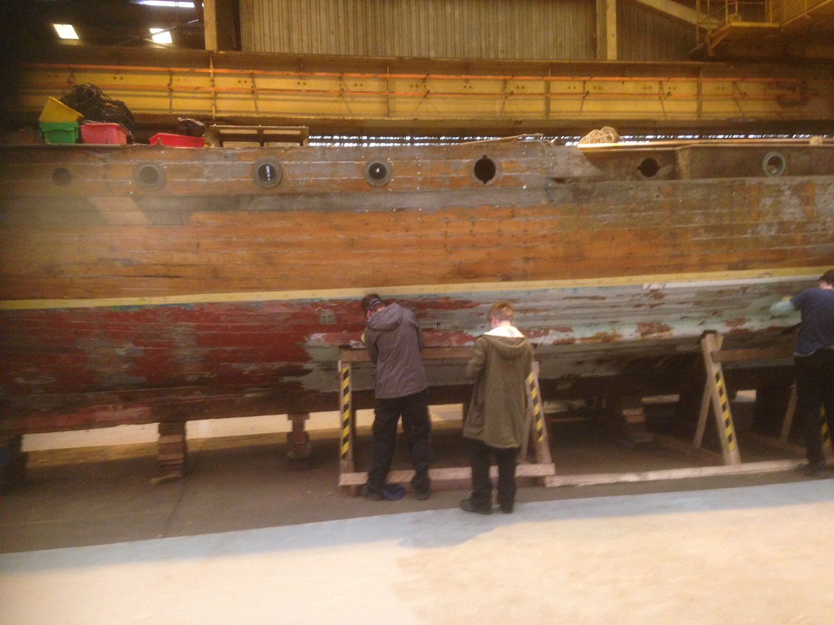 sc_building's tweet photo. Our @sc_building students working on the Senora Project. The Senora will be restored and part of @TallShipsSund 2018 #wearonboard ⛵️ https://t.co/nbiZmmYFEX