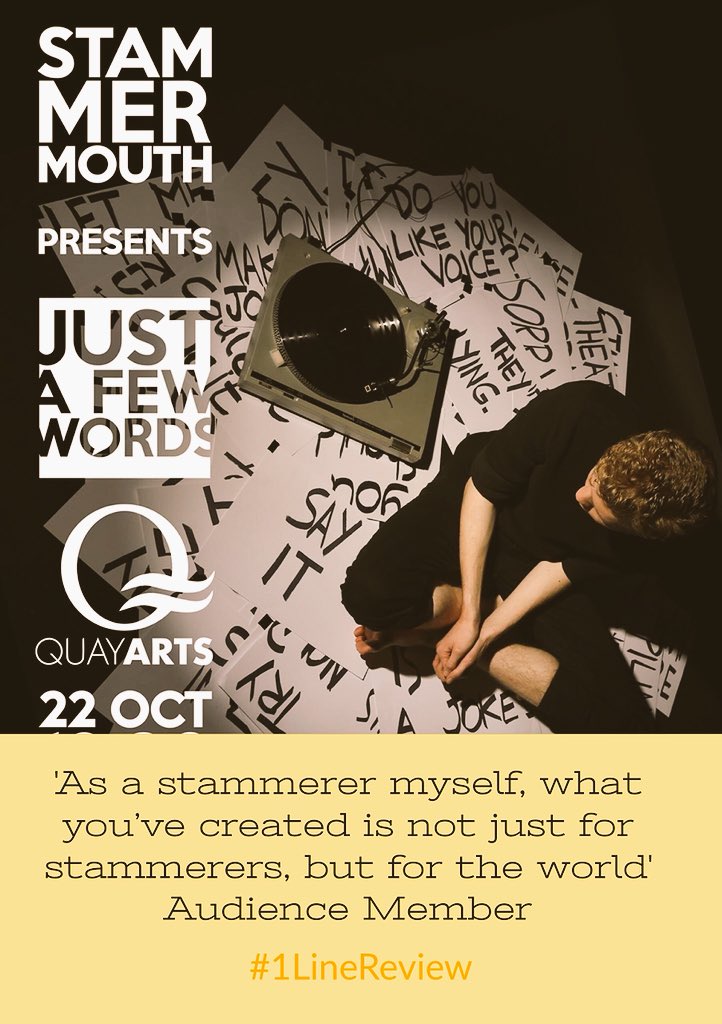 IWtheatre's tweet photo. @StammerMouthUK @quayarts And another #1linereview for @StammerMouthUK at @quayarts https://t.co/74TNARqtCc