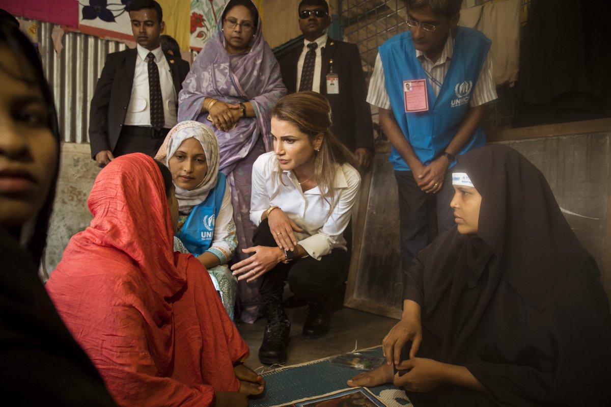 QueenRania's tweet photo. The suffering I have seen and the stories I have heard from #Rohingya #refugees at Kutupalong Camp are harrowing and heartbreaking https://t.co/8j4OVTUVCw