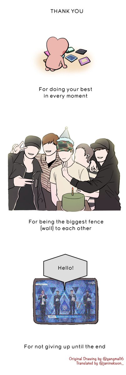 janinekwon_'s tweet photo. [TRANS] "Sorry. Thank You. Congratulations."
Original Drawing by @yangmal16 https://t.co/yLo22iC8A1