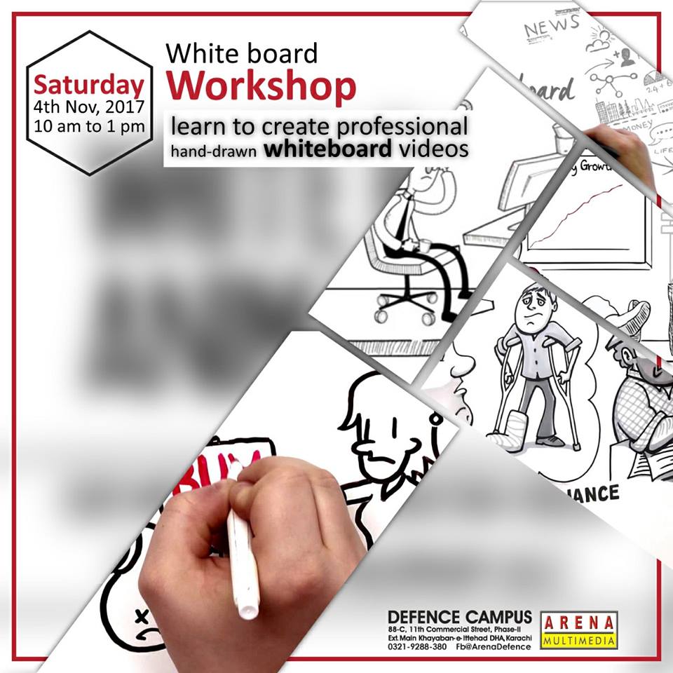 arenadefence's tweet photo. Learn to create professional hand-drawn WHITEBOARD videos in One Day Workshop.Saturday, 4th November, 2017.Apply today for registration. https://t.co/TMcM6Yxz7f
