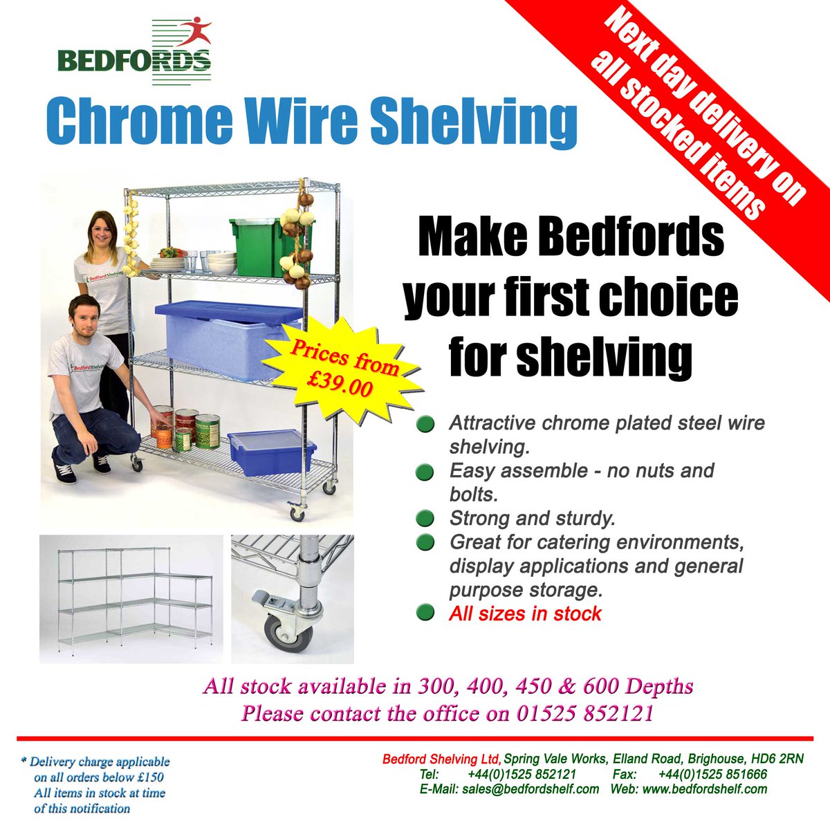 Bedfords Chrome Wire Shelving. Huge Savings on Our Livewire Chrome Shelving. All sizes in stock