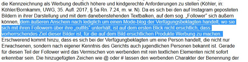 Loeffel_Abrar's tweet photo. Und wieder ein Fall: Verbotene Schleichwerbung auf Instagram. #UWG, #TMG (#HCVO, #LMIV). Urteil LG Hagen, 23 O 30/17
https://t.co/d8HZa8WqN3 https://t.co/QpCgyXx4tB