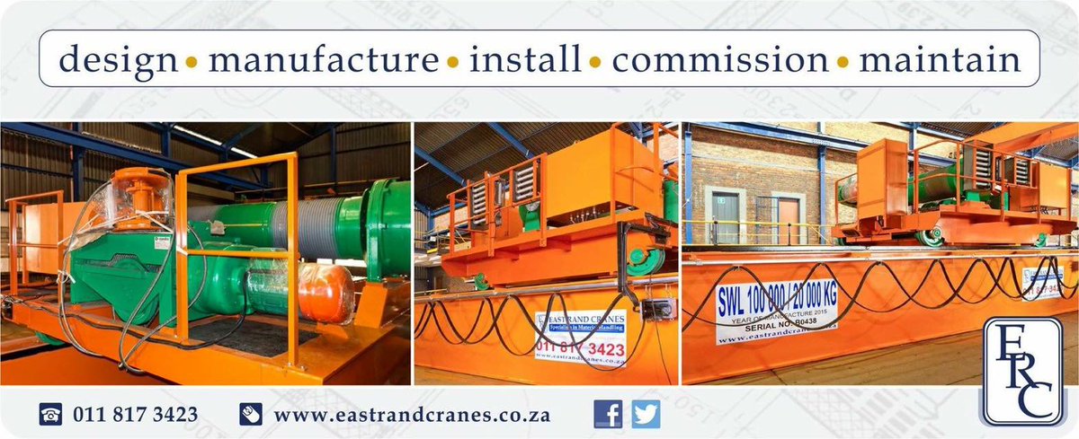 EastRandCranes's tweet photo. Specialist in the design, manufacture, installation &amp; commissioning of a overhead cranes
#eastrandcranes #erc #cranes #hoist #cirobertson https://t.co/IoiPJFDqsq