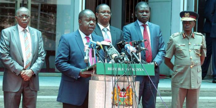 MediapitKenya's tweet photo. @FredMatiangi 'i meets security bosses.https://t.co/49MmJQktvX https://t.co/tJpSpa7Kbw