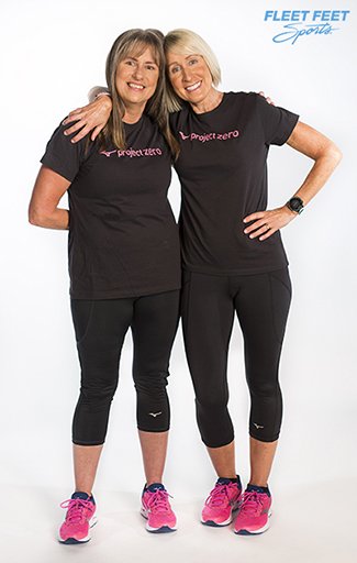 Jackie and Gina are survivors and continue to stand up against #breastcancer. #ProjectZero #MizunoRunning #FleetFeet pbxx.it/9x3i7Y