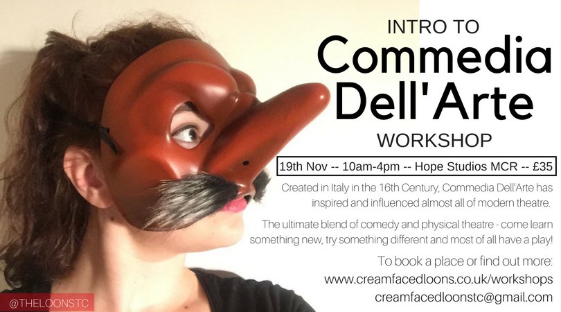 theloonstc's tweet photo. 3 weeks to our Intro to COMMEDIA DELL'ARTE Workshop! Learn new things + improve your improv skills! Book here: https://t.co/hp4wQRVAU3 https://t.co/Q2ZtYWTtEF