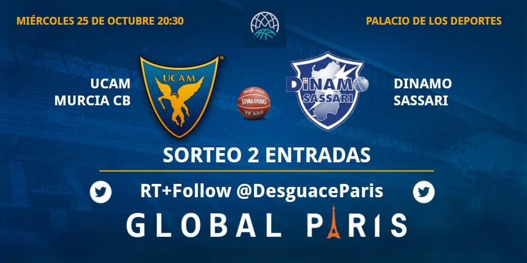 desguaceparis's tweet photo. ¿Quieres ver el @UCAMMurcia - @dinamo_sassari del miércoles? RT+Follow https://t.co/t2tp5OWhj9