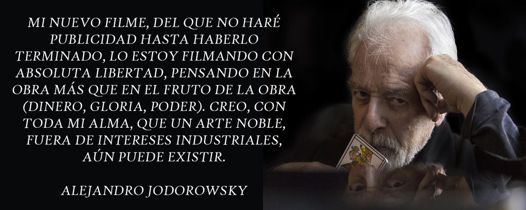 alejodorowsky's tweet photo. POR ESTAR FILMANDO MI NUEVA PELÍCULA, SOLO PUEDO ESCRIBIR PARA TI 1 TUIT AL DÍA ,HASTA EL 1 DE ENERO DE 2018.SI ME ESPERAS,TE LO AGRADECERÉ. https://t.co/4TG2kuohsu