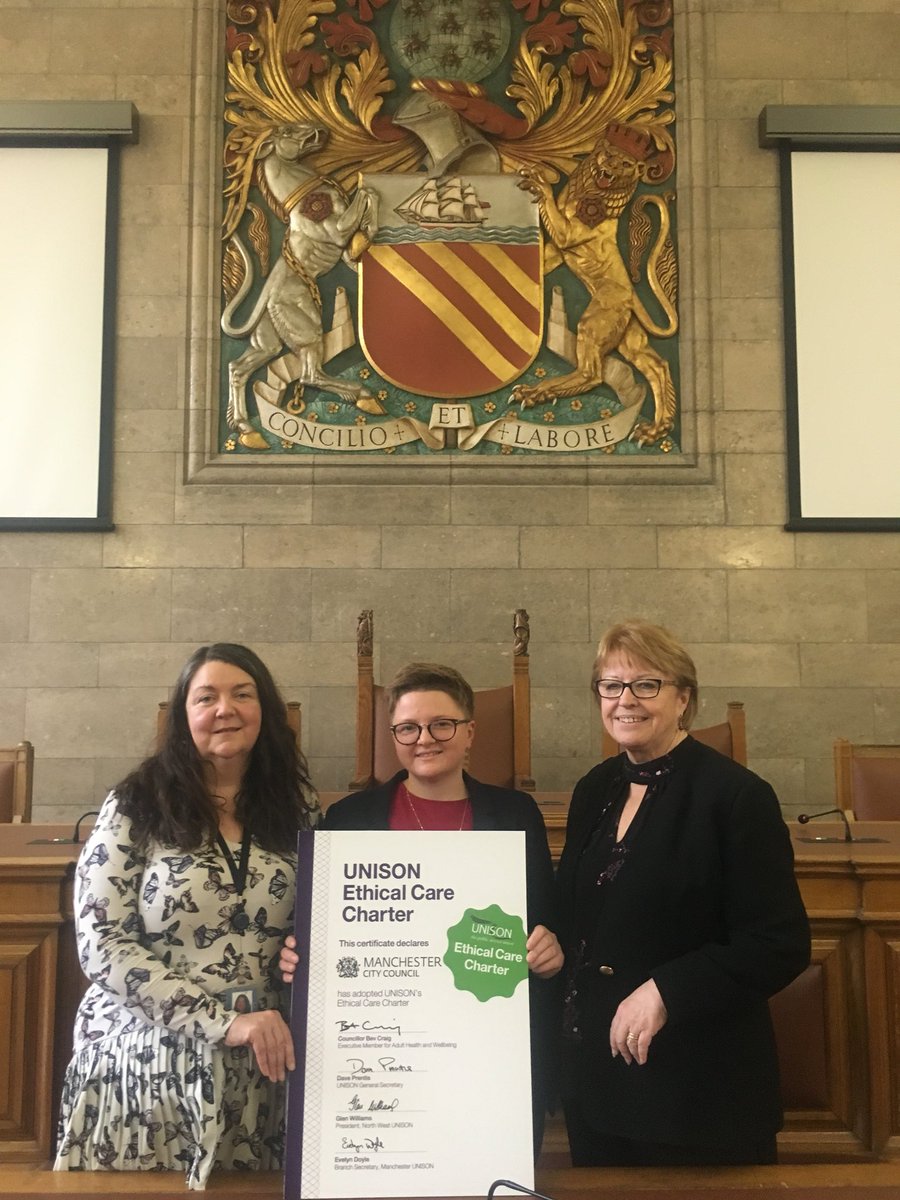 bevcraig's tweet photo. Pleased to sign the @unisontweets Ethical Care Charter with @DavePrentis on behalf of @ManCityCouncil - lots we can do in GM ๐ https://t.co/ovHJRKz1de