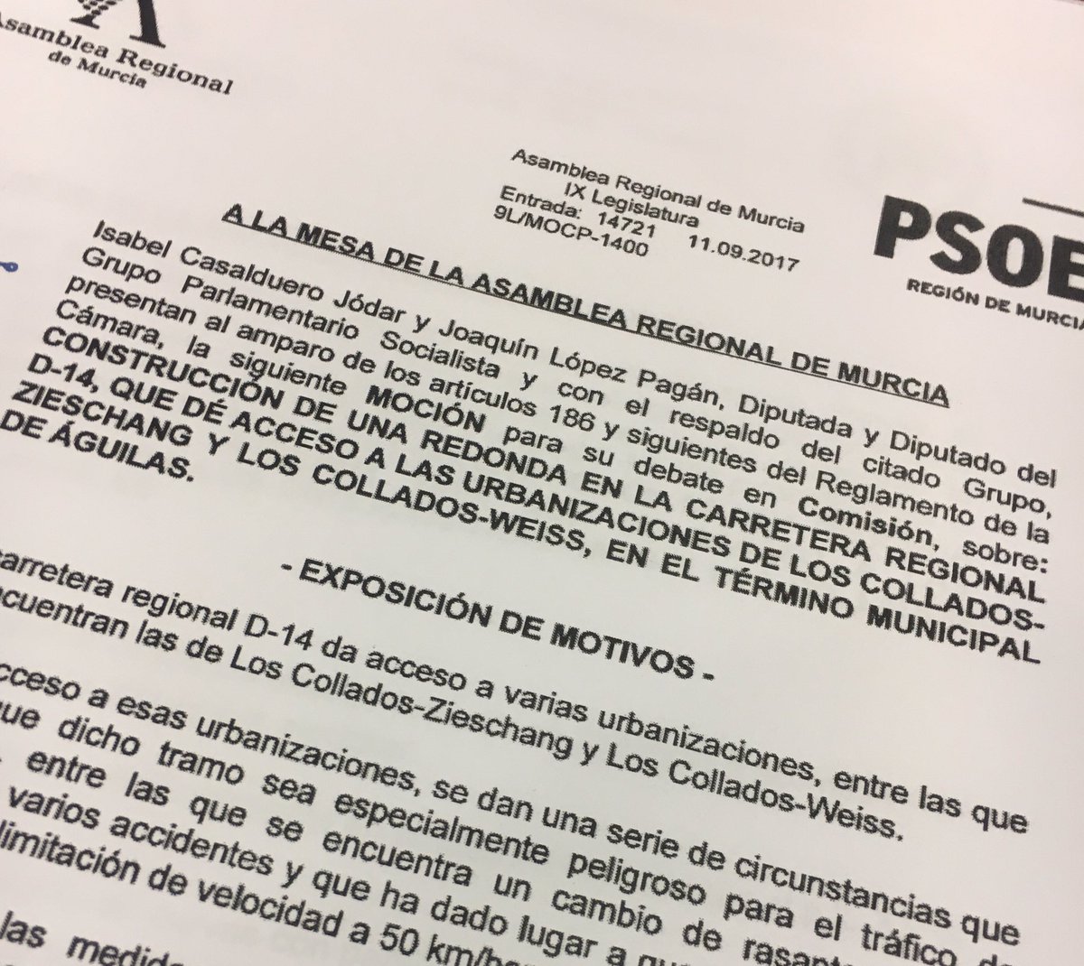 JoaquinLopezP's tweet photo. Aportamos soluciones de consenso para la seguridad vial en el municipio de #Águilas en accesos a #LosCollados #Aprobada ✅ https://t.co/KmRwdHqxeR
