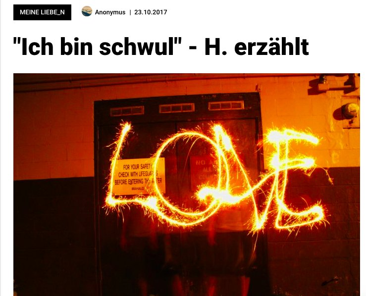 Testgelaende's tweet photo. Im heutigen Beitrag erzählt H. über seine #Homosexualität und die Reaktionen darauf.
https://t.co/Yhiwt176ko
#ComingOut #Liebe #Equality https://t.co/tjE7FUQZSo
