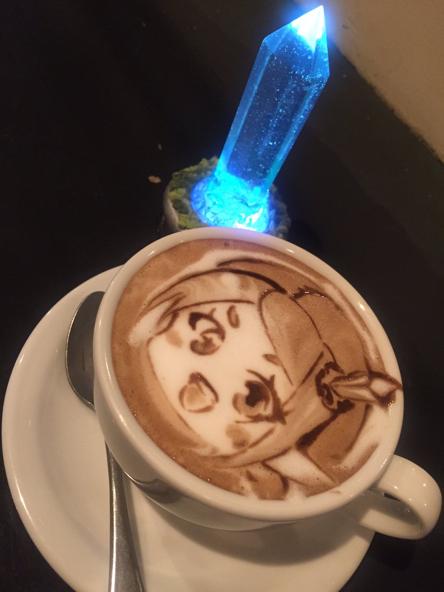 卓上セーブポイン子ちゃん 原宿のリシューさんで前にポイン子ちゃんもラテアートしてもらったのです 卓上セーブポイント 原宿リシュー
