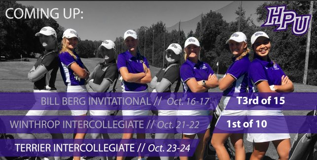 HPUWomensGolf's tweet photo. No rest for the weary, back at it!
⛳️: Terrier Intercollegiate Rd. 1
📊: https://t.co/jD0Lp2hMVJ
🕣: 10:00-10:30AM Tee Times
#80OUT https://t.co/ifW9EVyDt2