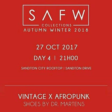 LadiesNightOuts's tweet photo. 25 OCT : Vintage Z on @FoxLifeAfrica (dstv126)

26 OCT : Vintage Z at @boothsandton 

27 OCT : #VINTAGEZIONISTxAFROPUNK at @SandtonCity https://t.co/1CVSrnsL1R