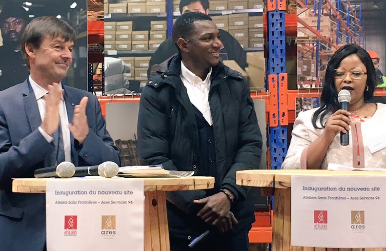 N_Hulot's tweet photo. Quand #économie circulaire se conjugue avec #insertion, #AteliersSansFrontieres, un bel exemple à suivre d'entreprise solidaire. https://t.co/GxmdbRhZLG