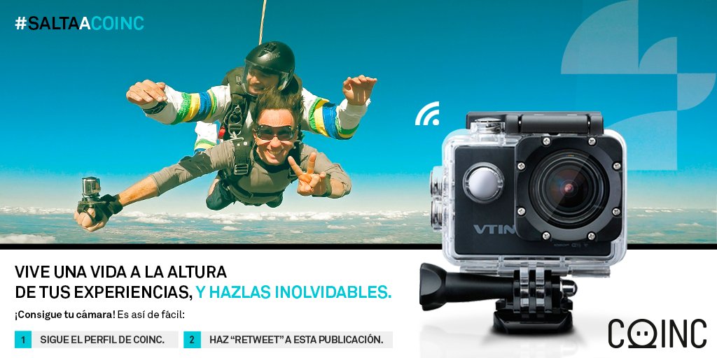 COINC_es's tweet photo. ¿Quieres ganar una cámara deportiva? ¡Consigue una con nuestro sorteo exprés en Facebook y Twitter! Solo tienes que ser seguidor de @COINC_es y hacer RT a esta publicación, ¡así de fácil! 

https://t.co/AdkTCyt9CU https://t.co/6vrxQIPstb