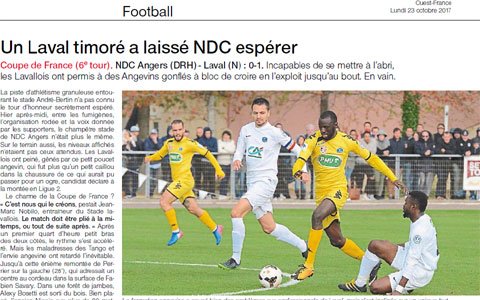 NDCAngersFoot's tweet photo. La presse locale met NDC à l'honneur aujourd'hui, @courrierouest et @OuestFrance disponibles dans tous vos kiosques. #NDCLAVAL #AllezNDC https://t.co/pUG3q31gai